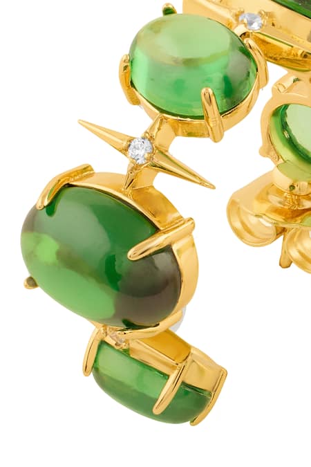 Buy_Isharya_Gold Plated Crystals, Stones Shefs Spikes Hoops _Online_at_Aza_Fashions