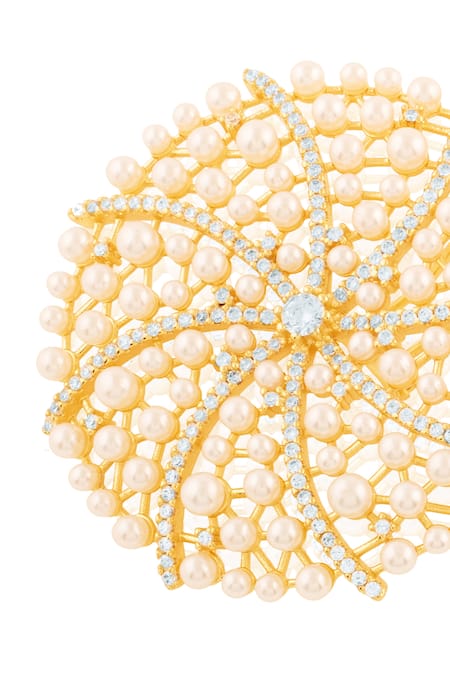 Buy Isharya Gold Plated Pearls, Crystals, Rhinestones Galaxis Stud Earrings Online at Aza Fashions Buy_Isharya_Gold Plated Pearls, Crystals, Rhinestones Galaxis Stud Earrings _Online_at_Aza_Fashions