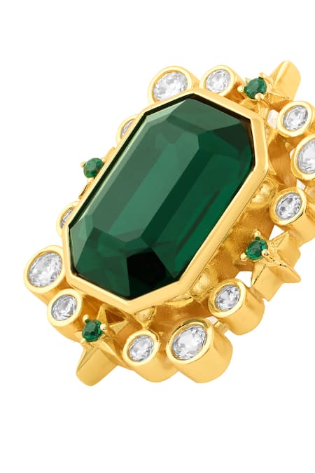 Buy Isharya Green Crystals, Stones Emerald Twilight Stud Earrings Online at Aza Fashions Buy_Isharya_Green Crystals, Stones Emerald Twilight Stud Earrings _Online_at_Aza_Fashions