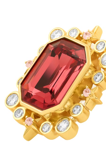 Buy Isharya Red Crystals, Stones Ruby Twilight Stud Earrings Online at Aza Fashions Buy_Isharya_Red Crystals, Stones Ruby Twilight Stud Earrings_Online_at_Aza_Fashions