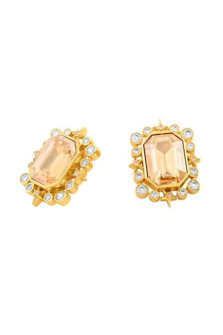 Isharya_Gold Plated Crystals, Stones Priyas Celestial Dreams Statement Studs _Online_at_Aza_Fashions
