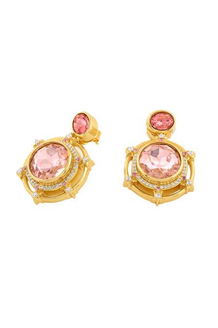 Isharya Gold Plated Crystals, Stones Devils Envy Danglers Online at Aza Fashions Isharya_Gold Plated Crystals, Stones Devils Envy Danglers_Online_at_Aza_Fashions