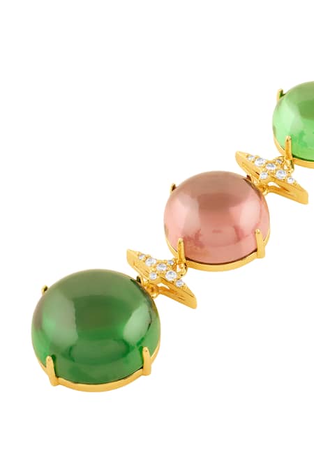 Isharya_Multi Color Stones, Crystals Orionis Long Earrings _Online_at_Aza_Fashions