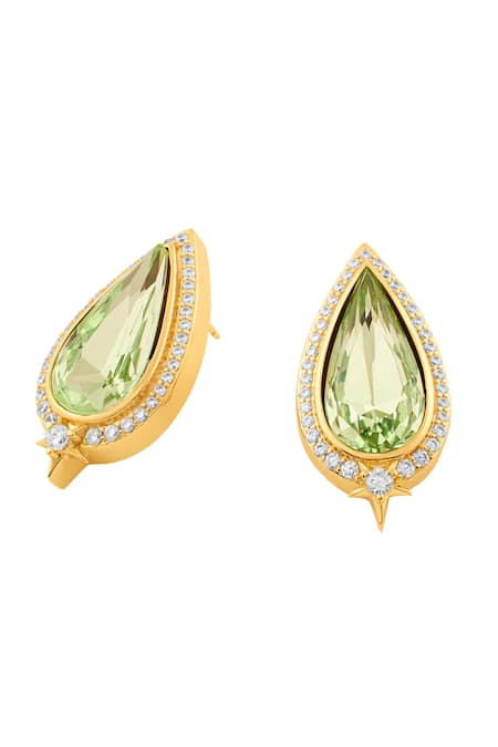 Isharya Green Crystals, Stones Boraelis Candy Studs Online at Aza Fashions Isharya_Green Crystals, Stones Boraelis Candy Studs _Online_at_Aza_Fashions