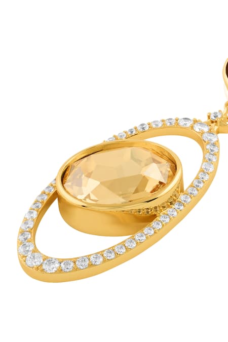 Buy Isharya Gold Plated Crystals, Stones Cosmic Ember Dangler Earrings Online at Aza Fashions Buy_Isharya_Gold Plated Crystals, Stones Cosmic Ember Dangler Earrings _Online_at_Aza_Fashions