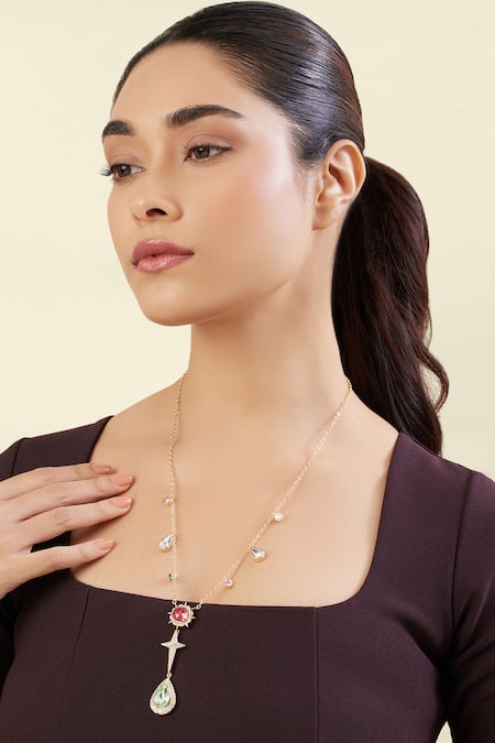 Isharya Arctura Y Pendant Necklace 