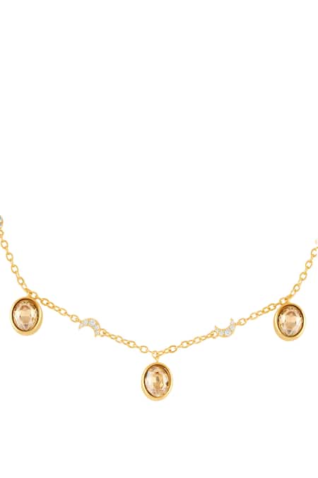 Isharya_Gold Plated Zenith Charm Necklace _Online_at_Aza_Fashions