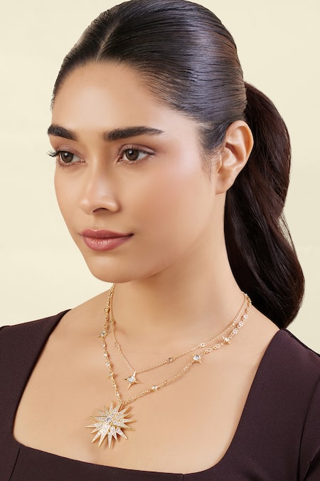 Isharya Starfall Layered Pendant Necklace 