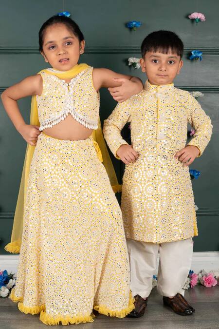 Shop Shruti Jalan Yellow Georgette, Shantoon Mirrors, Embroidery Kurta And Salwar Set Online at Aza Fashions Shop_Shruti Jalan_Yellow Georgette, Shantoon Mirrors, Embroidery Kurta And Salwar Set _Online_at_Aza_Fashions