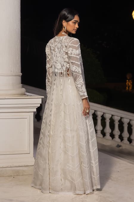 House Of Armuse Floral Pattern Jacket Lehenga Set 