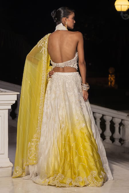 House Of Armuse Ombre Embroidered Lehenga Set  