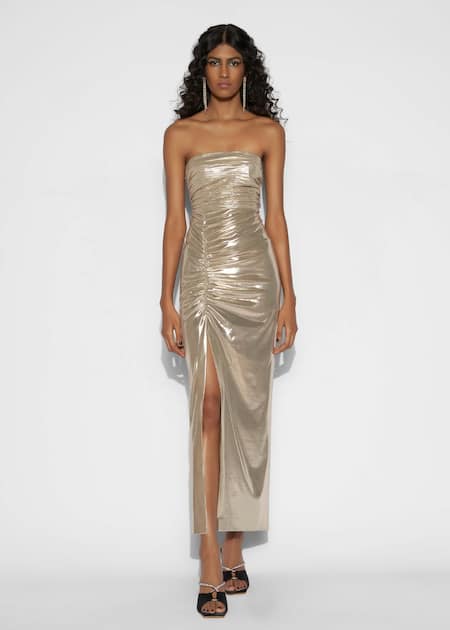 Tisharth By Shivani Ruched Bandeau Dress 