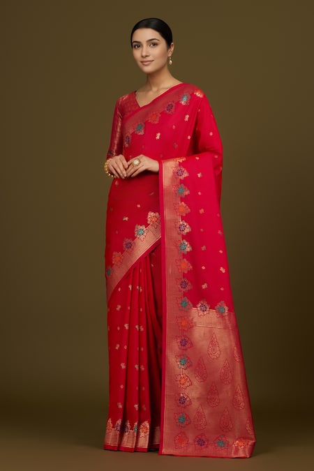 Naintara Bajaj Zari Woven Banarasi Satin Silk Saree 