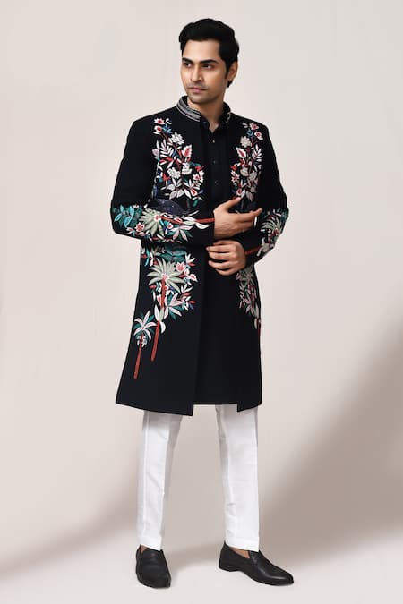Arihant Rai Sinha Floral Embroidered Sherwani Set 
