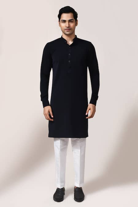 Buy_Arihant Rai Sinha_Navy Embroidery Floral Sherwani Set _Online_at_Aza_Fashions