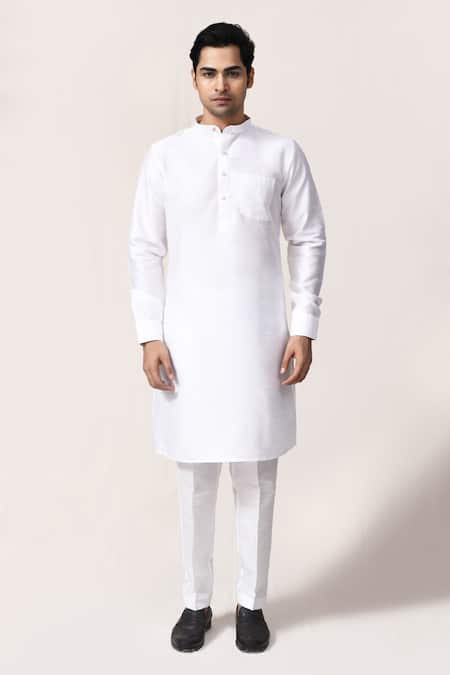 Buy_Arihant Rai Sinha_Off White Rayon, Satin Embroidery Hand Bundi Set 