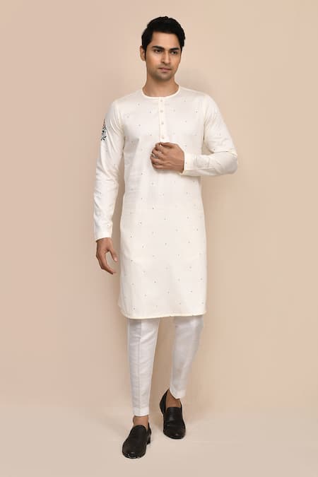 Arihant Rai Sinha Cream Hand Work Kurta & White Pant Set 
