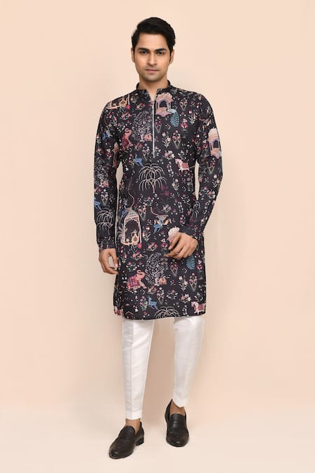 Arihant Rai Sinha Floral Print Kurta & White Pant Set 