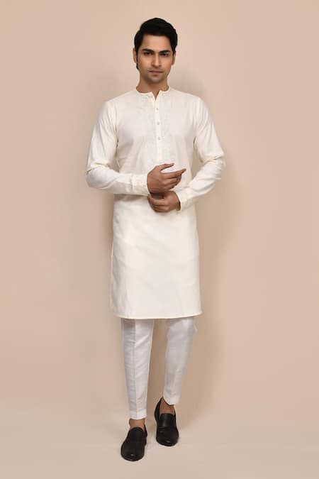 Arihant Rai Sinha Cream Cutdana Work Kurta & Pant Set 
