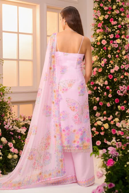 Label Priyanka Kar Floral Pattern Kurta Sharara Set 