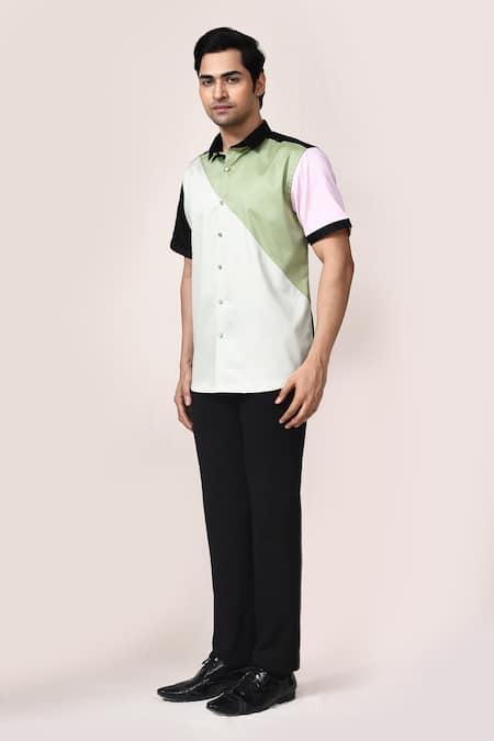 Buy_Aryavir Malhotra_Pink Cotton Multicolour Giza Shirt _Online_at_Aza_Fashions