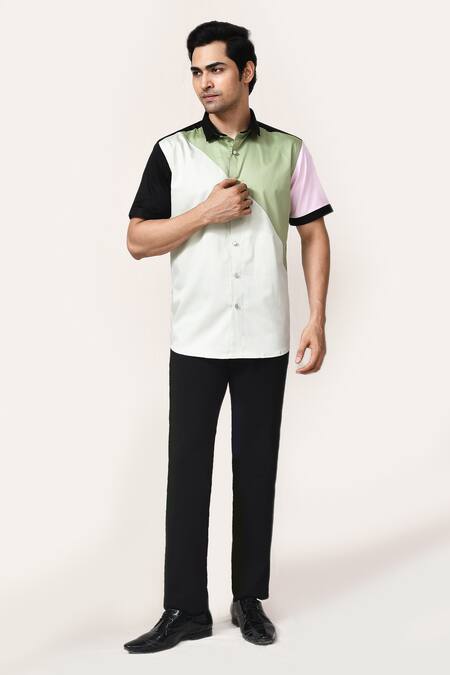 Aryavir Malhotra_Pink Cotton Multicolour Giza Shirt _at_Aza_Fashions