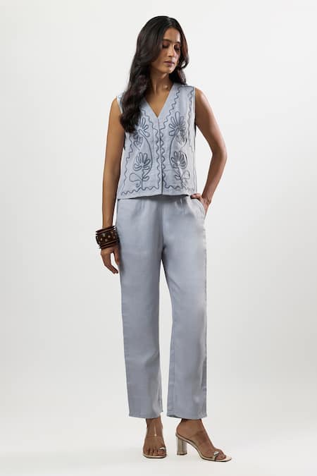 Linera Embroidered Waistcoat & Pant Set 