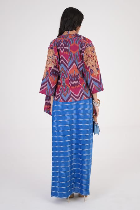 Betrue Abstract Pattern Cape Skirt Set 
