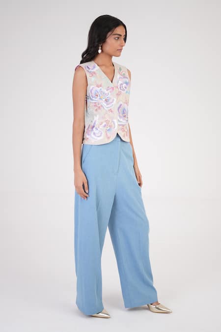 Buy Betrue Blue Denim Classic Straight Pant Online at Aza Fashions Buy_Betrue_Blue Denim Classic Straight Pant _Online_at_Aza_Fashions