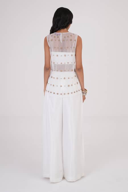 Betrue Golden Ivory Embroidered Top 