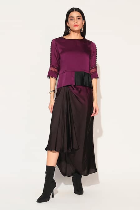 Linetribe_ Voidra Asymmetric Shirt With Skirt 