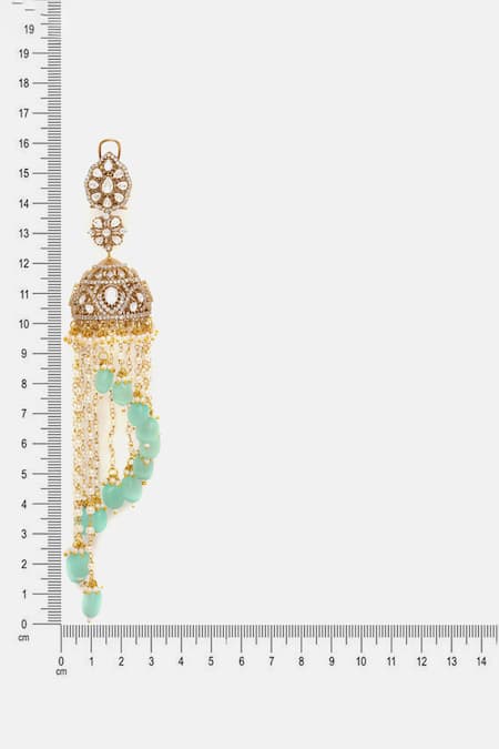 Ruby Raang_Multi Color Pearls, Stones, Beads Diamond And Jhumka Earrings _Online_at_Aza_Fashions