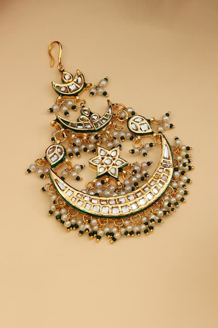 Ruby Raang Kundan Chand Embellished Passa 