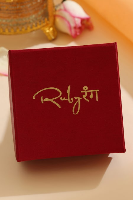 Ruby Raang_Gold Plated Stones, Pearls Floral Kundan Bracelet _at_Aza_Fashions