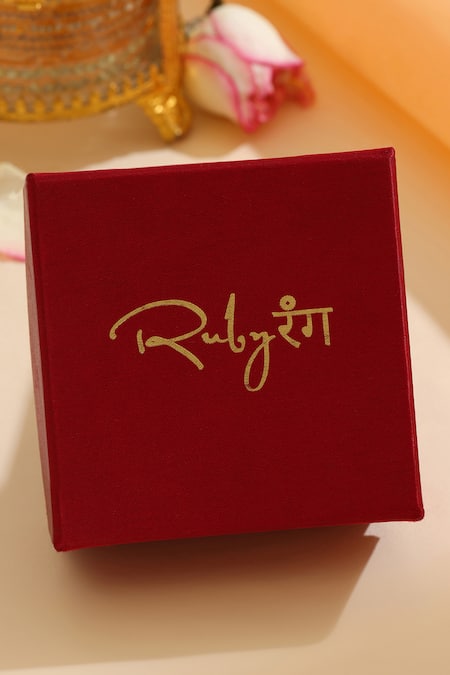 Ruby Raang_Green Stones, Kundan Studded Bangle _at_Aza_Fashions