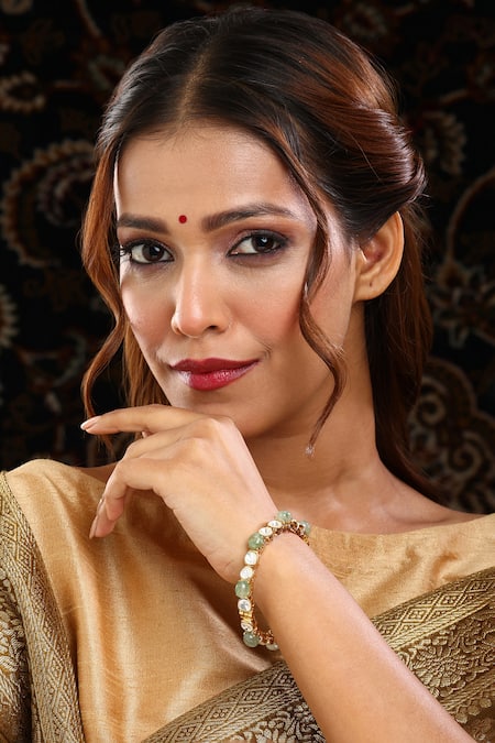 Ruby Raang Kundan Studded Bangle 