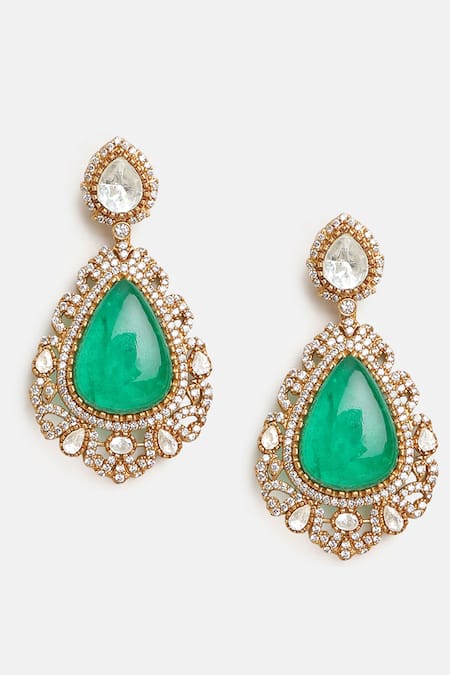 Shop Ruby Raang Multi Color Stones, Crystals, Stonework Kundan Embellished Necklace Set Shop_Ruby Raang_Multi Color Stones, Crystals, Stonework Kundan Embellished Necklace Set