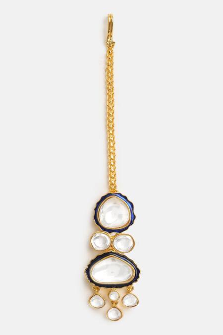 Ruby Raang_Gold Plated Stones Meenakari Kundan Layered Necklace Set _Online_at_Aza_Fashions