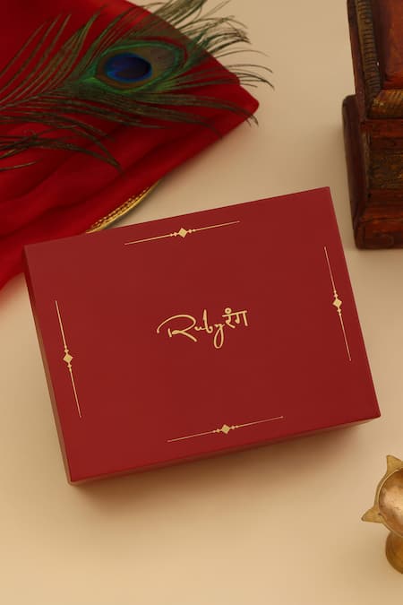 Buy_Ruby Raang_Gold Plated Stones Meenakari Kundan Layered Necklace Set _Online_at_Aza_Fashions