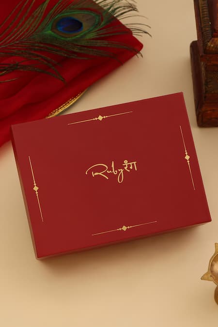 Ruby Raang_Multi Color Stones, Gemstones, Stonework Moissanite Choker With Earrings _Online_at_Aza_Fashions