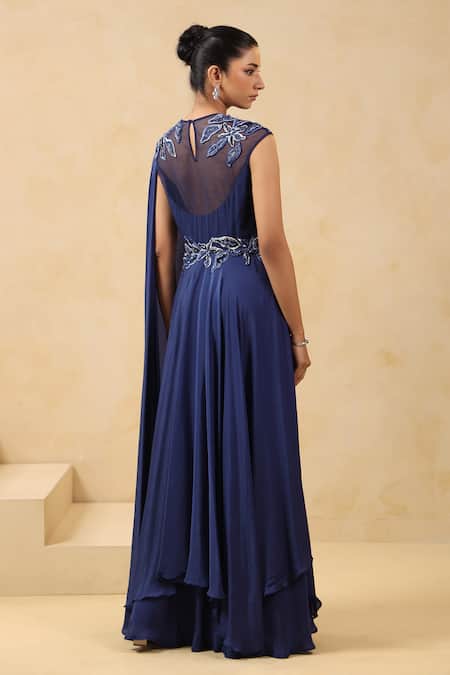 K-Anshika Embroidered Saree Gown 