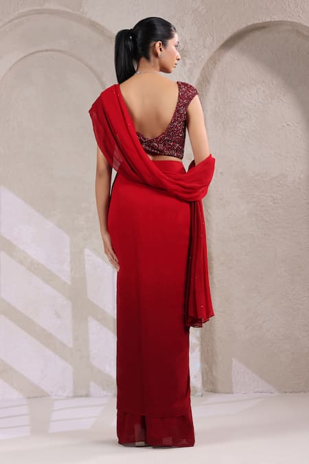 K-Anshika Ombre Pre-Draped Saree With Blouse 