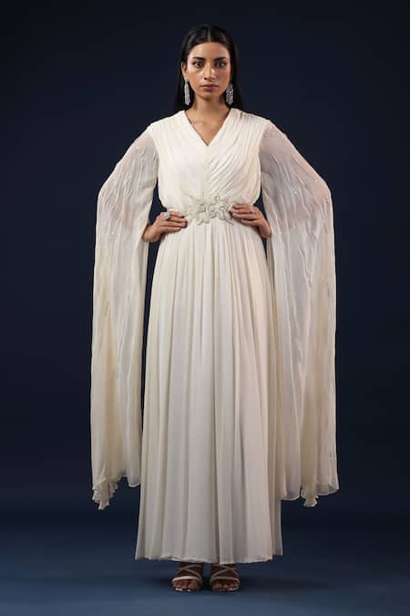 K-Anshika Embroidered Cape Gown 