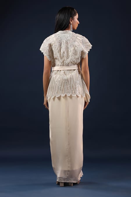 K-Anshika Embroidered Jacket Skirt Set 