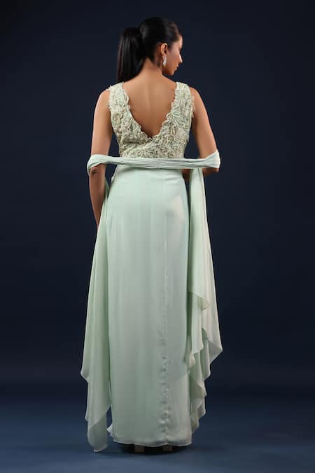 K-Anshika Embellished Crop Top Skirt Set 