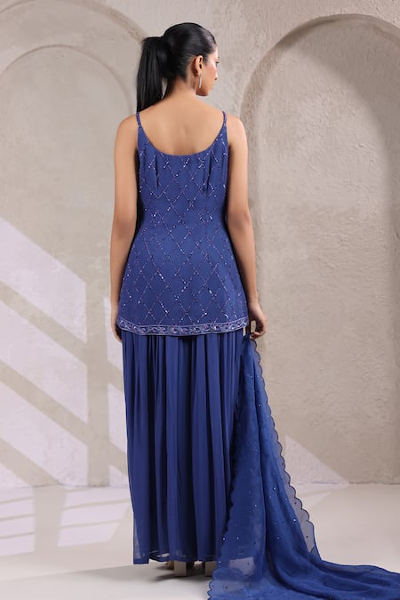 K-Anshika Sequin Work Kurta Sharara Set 