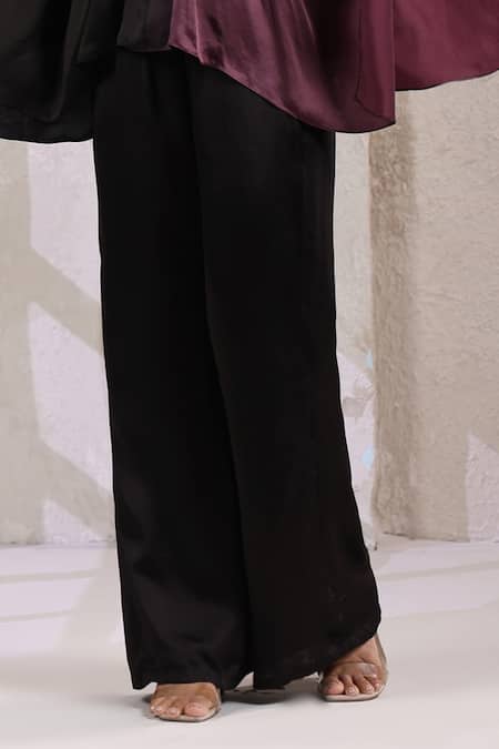 K-Anshika Black Satin Embroidery, Sequins, Beads High Neck Tunic And Pant Set Online at Aza Fashions K-Anshika_Black Satin Embroidery, Sequins, Beads High Neck Tunic And Pant Set _Online_at_Aza_Fashions