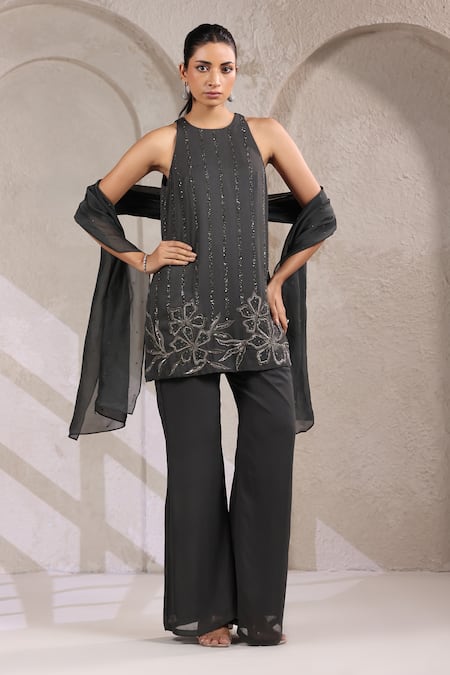 K-Anshika Embroidered Kurta Palazzo Set 