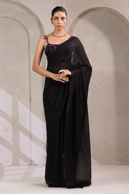 K-Anshika Border Embroidered Saree With Blouse 