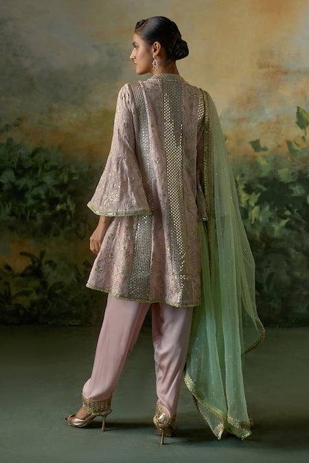 Mustard Moon By Neyha And Vrinda Embroidered Sequin Kurta Salwar Set 